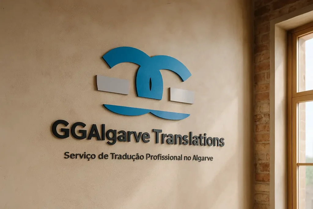 pared con el logotipo de Servico de Traducao Profissional no Algarve-ggalagarvetranslations